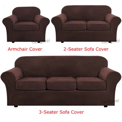 Capa protetora para sofá de veludo elástico + capa de almofada - Imagem 1 de 4