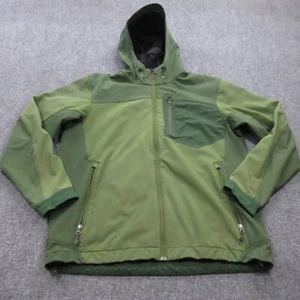 REI Jacket Mens Large Green Nylon Stretchy Fleece Coat Long Sleeve Full Zip - Picture 1 of 11