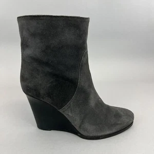 Boss Orange Hugo Boss Leather Ankle Pull On Wedge Bootie Boho Dress Boots 38 UK5 - Picture 1 of 15