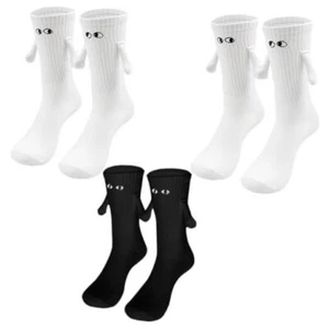 Jayoo Holding Hands Socks, Funny Magnetic Suction 3D Doll One Size White+black - Picture 1 of 7
