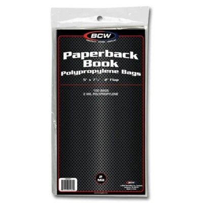 (Pack of 100) BCW Paperback Book Bags 2 Mil Poly 5" x 7 3/8" Archival Safe - Image 1 of 2