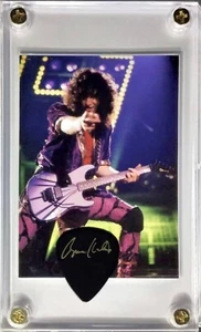 Rarer KISS trading card P9 / Bruce Kulick promo guitar pick & photo display! - Picture 1 of 2