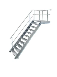 10 Stufen + Podest Stahltreppe Geländer L. Breite 100cm Geschosshöhe 165-220cm - Bild 1 von 5