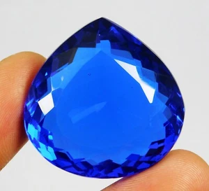 Certified 103.80 Ct Natural Blue Tanzanite Pear Cut Loose Gemstone From Tanzania - Picture 1 of 10