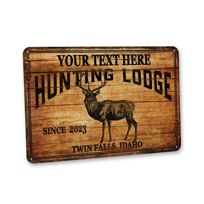 Personalized Hunting Lodge Sign Deer Hunting Gift For Him Man Cave 108122002222 - Image 1 of 4