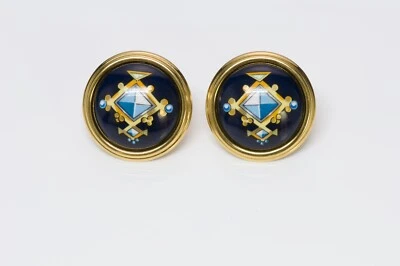 Pendientes HERMES Medor Chapados en Oro Esmalte Foto 1 de 3