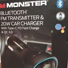 Monster Bluetooth FM Transmitter and 20W QC3.0 USB and Type-C PD Car Charger ...
