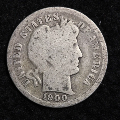 1900 Silver Barber Dime GOOD FREE SHIPPING Cover