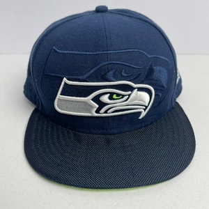 Seahawks 48 Double Big Logo New Era 7 1/2 Fitted Hat - Picture 1 of 6