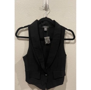 POETRY V-Neck Button Black Vest Size M - Picture 1 of 3