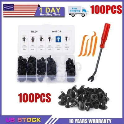 For Chevy 105Pcs Car Bumper Hood Clips Retainer Rivet Fastener Fender Push Pin - Image 1 of 4