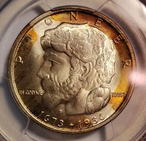 1936 Elgin Commem Half Dollar PCGS MS67 Great Eye Appeal color  - Picture 1 of 4