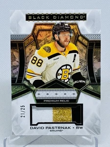 2024-25 Black Diamond David Pastrnak Gold Premium Relic /25 3 Color Patch Bruins - Picture 1 of 2