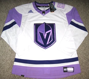 Camiseta Auténtica Adidas Vegas Golden Knights Púrpura Hockey Luchas Cáncer - Imagen 1 de 7