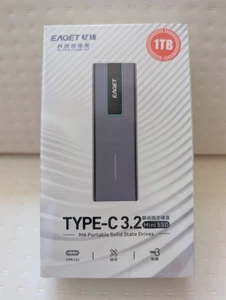EAGET 1TB Portable SSD – USB-C 3.2 – Slim External Solid State Drive SEALED - Picture 1 of 14