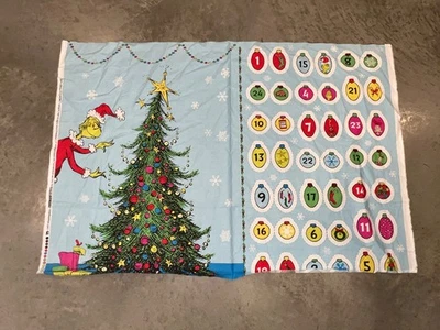 MISCUT RK Grinch Stole Christmas Advent Calendar 100% cotton fabric 30 x 44 PART - Image 1 of 4