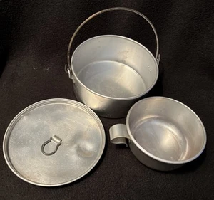 Set 3 pezzi pentole da campeggio in alluminio vintage Mess Pail Cup - Foto 1 di 5