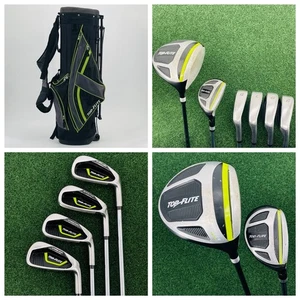 Top Flite Junior 6 Pc Golf Club Set Stand Bag RH Lime Green Black No Putter - Picture 1 of 18