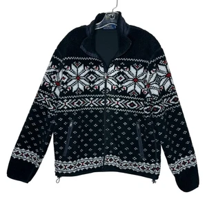 Polo Ralph Lauren uomo pile pile giacca zip stampa nordica taglia large - Foto 1 di 10