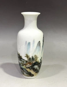 Collectable Art Hand Painting Famille Rose Porcelain Scenery Vase - Picture 1 of 9