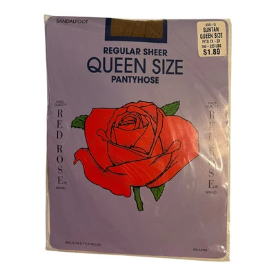 Pantimedias bronceadas vintage rosa roja años 80 talla reina Foto 1 de 2