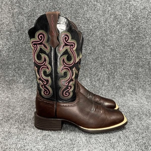 Ariat Quickdraw Western Boots Women's Size 6 Brown Leather Square Toe Cowboy - Picture 1 of 15