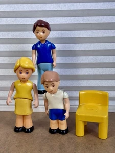 90s Little Tikes Dollhouse Family – Mom Dad Son + Chair - Picture 1 of 2