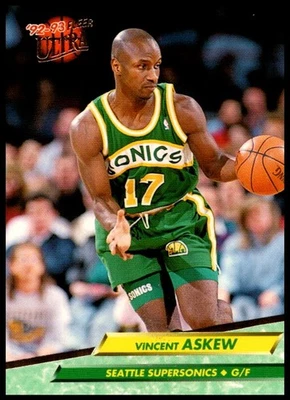 1992-93 Vincent Askew Fleer Ulta Basketball #360 Seattle SuperSonics - Image 1 of 2