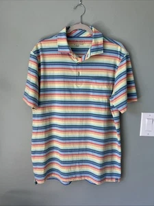 Polo da golf Peter Millar estiva comoda da uomo a righe S manica corta usata in ottime condizioni! - Foto 1 di 5