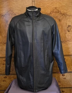 FIELD GEAR BROWN LEATHER COAT No HAT ~ LARGE - Picture 1 of 5