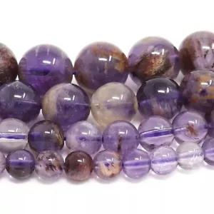 Auralite 23 Cacoxenite Amethyst Beads Gemstone Round 6mm 8mm 10mm 15" - Picture 1 of 3