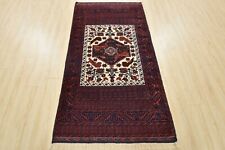 Vintage Tribal Oriental 3’8” x 6’9” Ivory Wool Traditional Hand-Knotted Area Rug