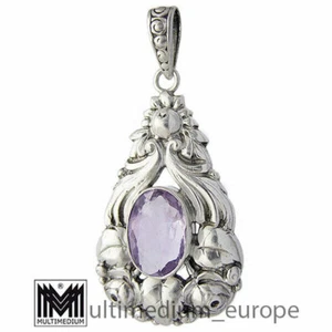 Colgante de plata Art Nouveau rosas amatista 800 nuevo colgante de plata - Imagen 1 de 7