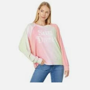 WILDFOX SUN DAZE SOMMERS SWEATSHIRT NEON SHERBERT SIZE SMALL - Picture 1 of 8