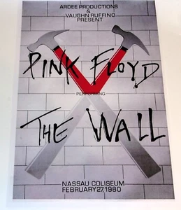 Pink Floyd The Wall LIVE NY Nassau Coliseum 1980 Poster 19"x13" Gilmour/Waters - Picture 1 of 4