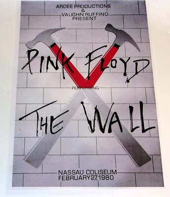 Pink Floyd The Wall LIVE NY Nassau Coliseum 1980 Poster 19"x13" Gilmour/Waters - Image 1 of 4