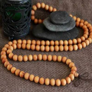 8mm Natural 108 pcs round Cedarwood Beads necklace Gift Healing Inspiration - Imagen 1 de 5