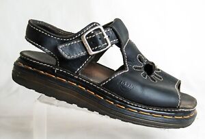 Dr. Martens Women's 6 M 38 Leather Chunky Sandals Black Flower