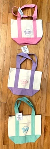 TRADER JOE'S SPRING 2025 PASTEL LIMITED EDITION MINI CANVAS TOTES NWT-LOT of 3 - Picture 1 of 7