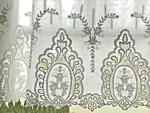 Hochwertige Scheibengardine mit Stickerei 100%Baumwolle Landhaus Shabby - Bild 1 von 6