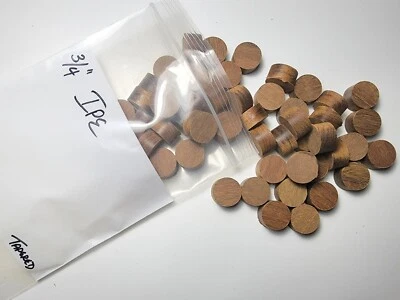 IPE Tapered Wood Plugs, 1/4, 3/8, 1/2, 3/4" diameters