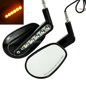 Black Rear View Mirrors w/LED Turn Signals Fit For VROD VRSCF 2009-2016 2017 - Imagen 1 de 6