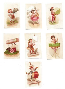 Child Circus Performers/Entertainers-7 Cards-Strongman-Stilts-Festive Costumes - Picture 1 of 10