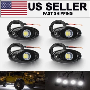 NUOVO bianco LED luci di roccia sottoscocca Trail Rig lampada luminosa fuoristrada SUV pickup camion - Foto 1 di 19