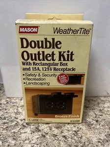 Mason K312BR WeatherTite Double Outlet Kit Rectangular Box 15A 125V - Picture 1 of 8