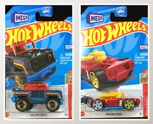 Hot Wheels 2023 BRICKING TRAILS Blk Bricking Speed rot 2 Stück passt Lego Mega - Bild 1 von 7