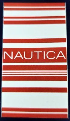 NEW NAUTICA RED & WHITE HORIZONTAL STRIPES 100% COTTON BEACH,BATH TOWEL -36"X68" - Image 1 of 4