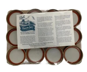 Ball Mason Bands and Dome Lids - 12 Gold Colored Metal Home Canning NOS in Pkg - Picture 1 of 3