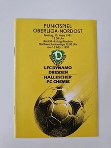 DDR Oberliga Nordost 15.März 1991 Dynamo Dresden - Hallescher FC Chemie Programm - Bild 1 von 4
