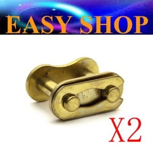 2X Gold 420 Master Joint Chain Links 50cc 110cc 125cc ATV QUAD DIRT PIT PRO BIKE - Picture 1 of 6